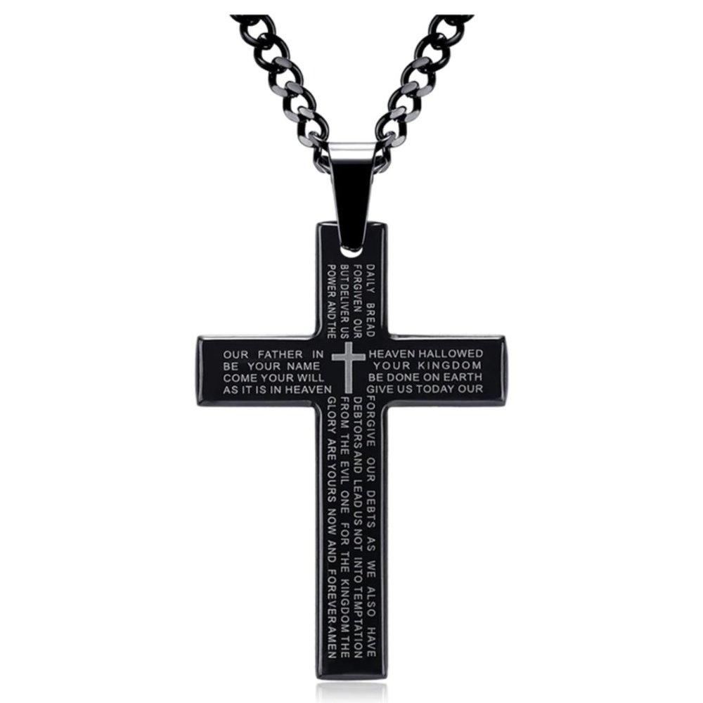 Men’s cross holy religious pendant and chain